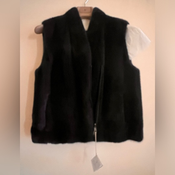 NWT Brunello Cucinelli Real Mink Reversible shearling Vest Monili Italy Size 44 - Picture 2 of 15